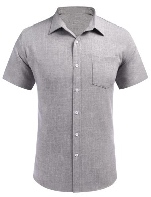 Mens-Button-Short-Sleeve-Linen-Shirt-1
