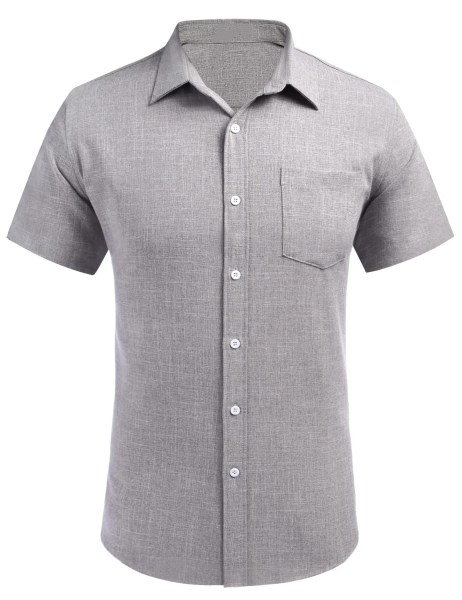 Mens-Button-Short-Sleeve-Linen-Shirt-1