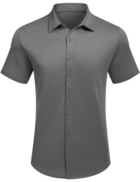 Mens-Grey-Casual-Wrinkle-Free-Shirt-2