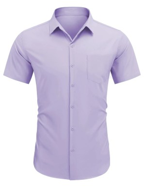 Mens-purple-short-sleeved-shirt