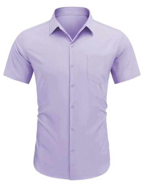 Mens-purple-short-sleeved-shirt